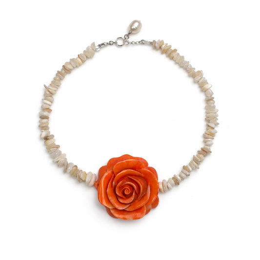 שרשרת רוז קורל טבעי