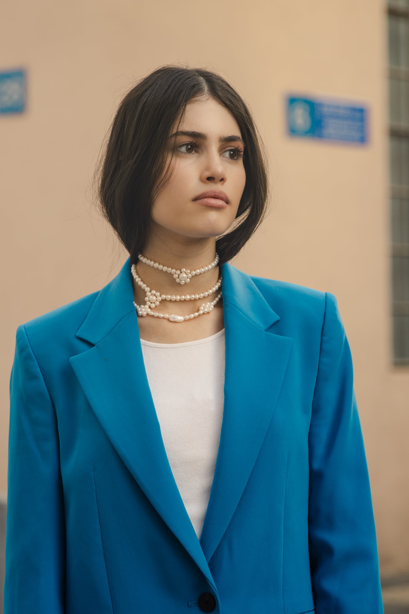 Pearl Flower Necklace | שרשרת פנינים פרח