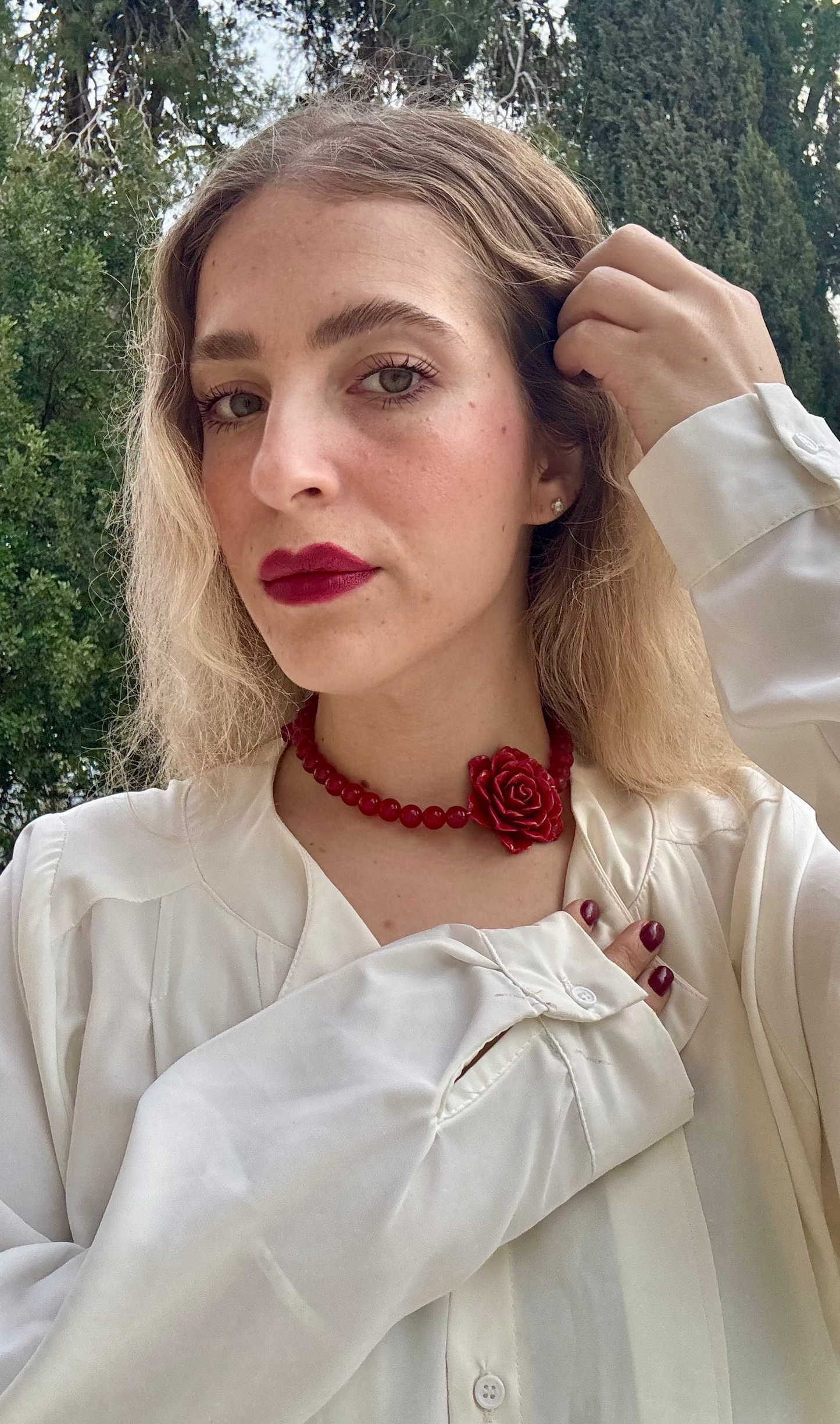 שרשרת רוז אדום עמוק