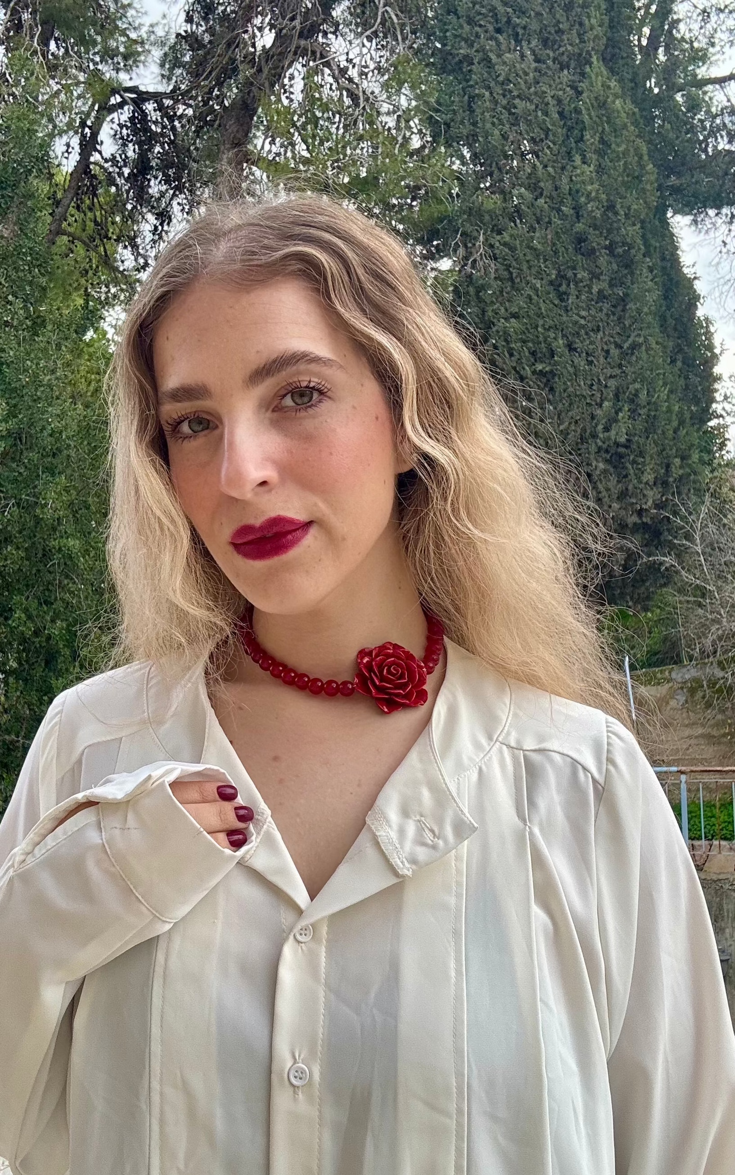 שרשרת רוז אדום עמוק